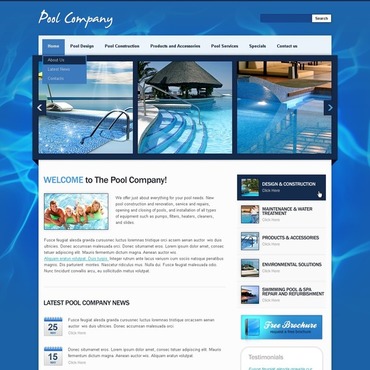 Swimming Pool Website Templates