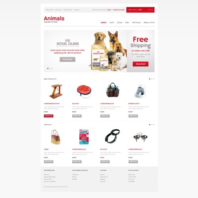Animals Store OpenCart Template