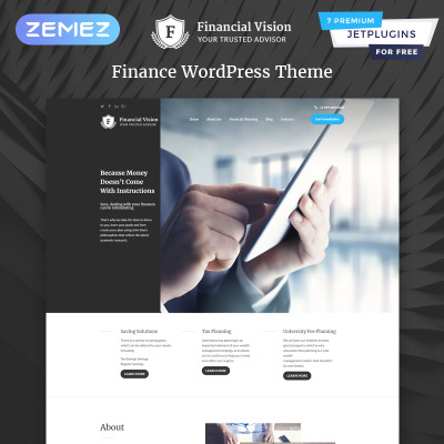 finance template financial theme wpml vision ready templatemonster advisor templates