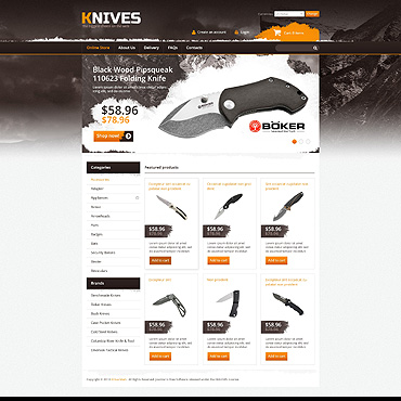 Knives on the Web VirtueMart Template #45721