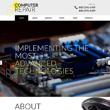 Computer Repair Responsive Website Template #51741