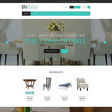 Interior & Furniture Responsive Magento Theme #52693
